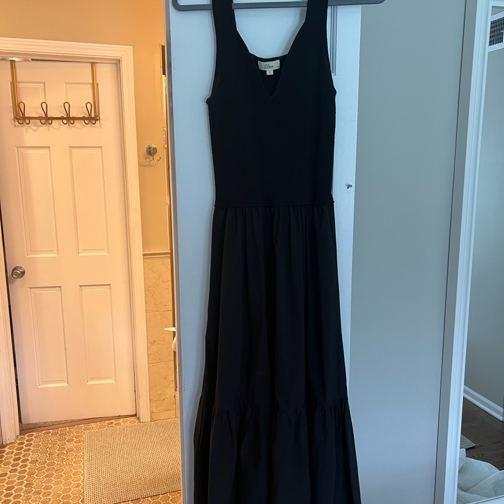 Elan Black Sleeveless Maxi Sundress